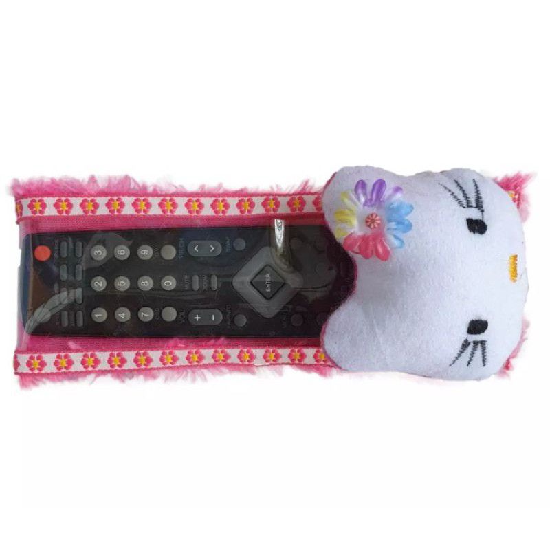 sarung remot tv karakter pelindung remote tv bulu halus