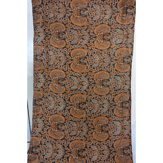 Bahan Batik Kombinasi Tulis Motif Babon Angrem Latar Hitam