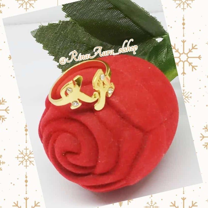 Cincin Lapis Emas Inisial Nama Custom