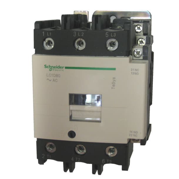 SCHNEIDER CONTACTOR 3P 80A 1NO 1NC AC3 37KW LC1D80M7