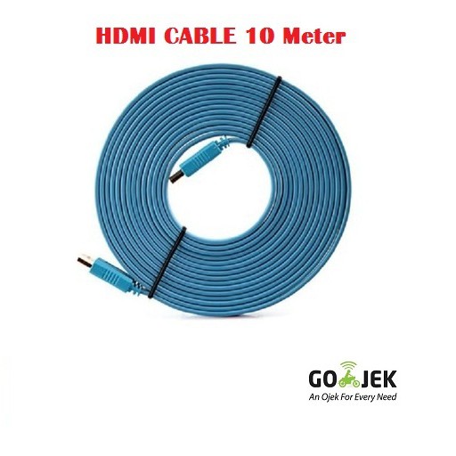 KABEL HDMI 10M FLAT - HDMI 10 M - HDMI 10 METER ( Male-Male )