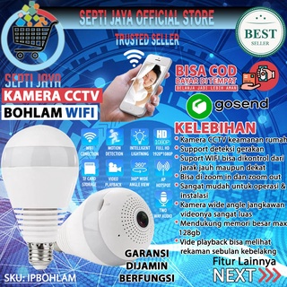 Lampu Bohlam Camera CCTV Kontrol Jarak Jauh IP WiFi Spy Cam Bulb Kamera Panoramic Lamp Wireless V380