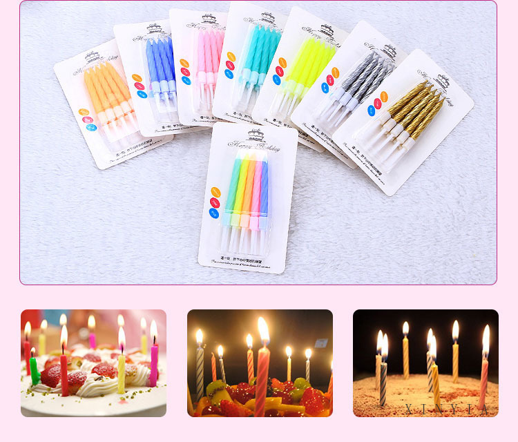 5pcs/Set  Lilin Kue Ulang Tahun Warna-Warni Tanpa Asap Untuk Dekorasi Pesta Anak Ready stock