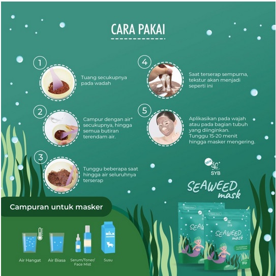 ✿ MADAME ✿ SYB SEAWEED FACE &amp; BODY MASK - SYB FORTE MASKER WAJAH DAN BADAN BPOM