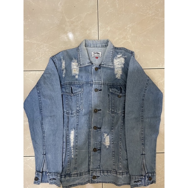 jaket denim jeans ripped thanksinsomnia