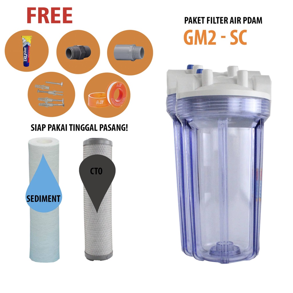 PAKET FILTER AIR PAM / PDAM 2 TAHAP/SARINGAN AIR SEDIMEN-CTO - nanotec 3/4" clear