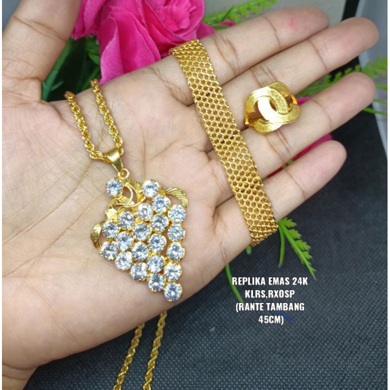 Set Replika emas 24 k/ london,persis seperti emas 24k, free box beli 1 set