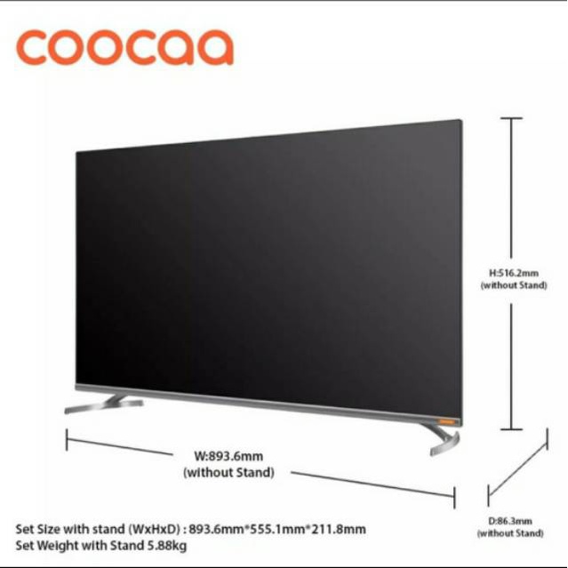 Promo 7.7  COOCAA 40S6G Android 9.0 Smart LED TV 40 inch Full HD Garansi Resmi