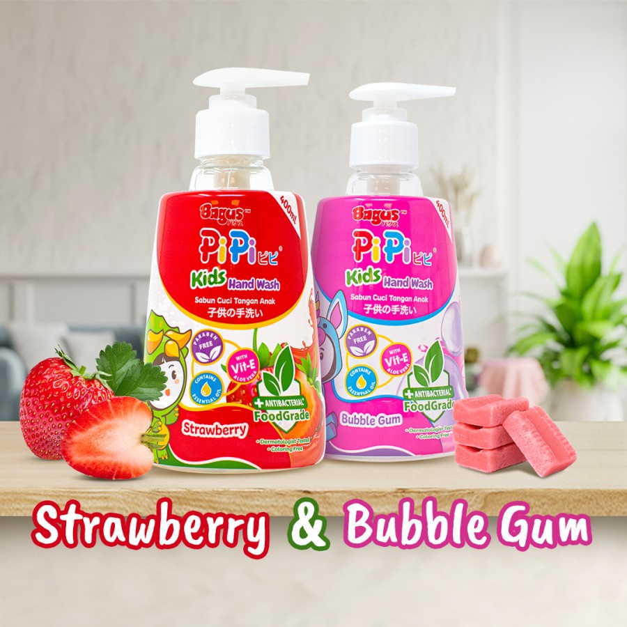 Bagus Pipi Kids Hand Wash Botol 400 ml Strawberry W-22767