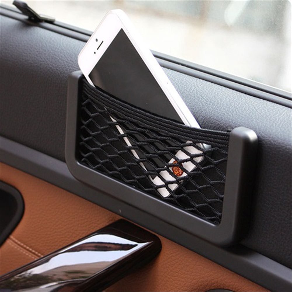 [Z098] Car Net Organizer Pockets Bag Kantong Jaring Mobil HP Holder Koin Kartu Karcis Tiket