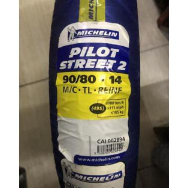 

™Zg! Michelin Pilot Street 2 90/80-14 Tubeless +