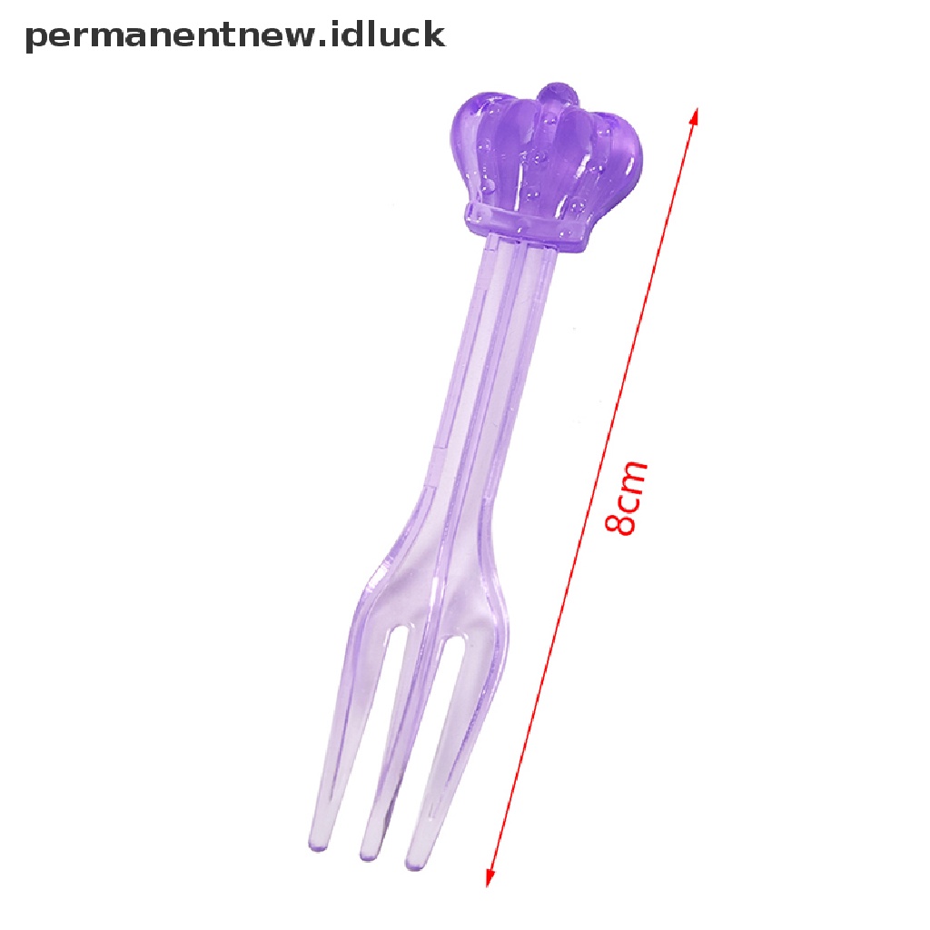 Garpu Buah / Kue / Dessert Mini Transparan Motif Kartun Untuk Dekorasi Pesta