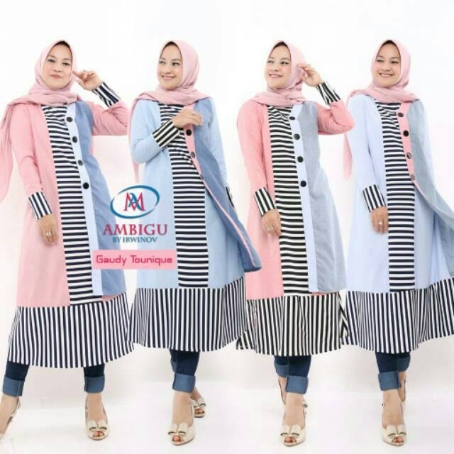 Gaudy tunik polos list ori ambigu by irwinov