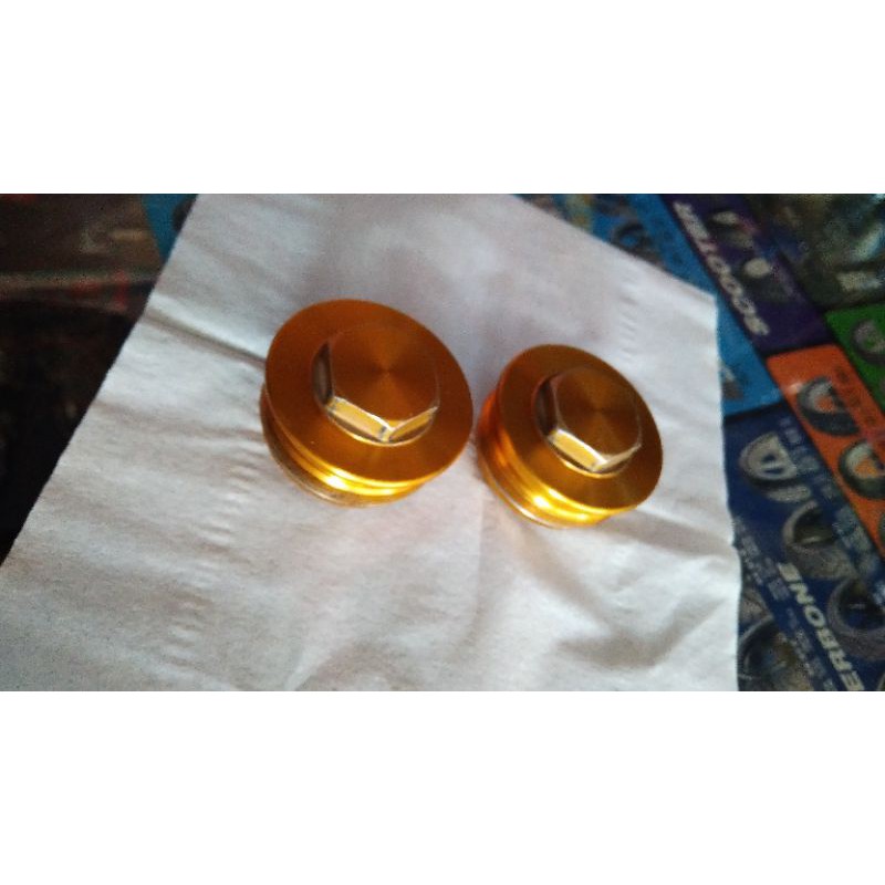 Tutup shock usd original Kawasaki D-Tracker new gold tutup skok usd klx D-Tracker gold