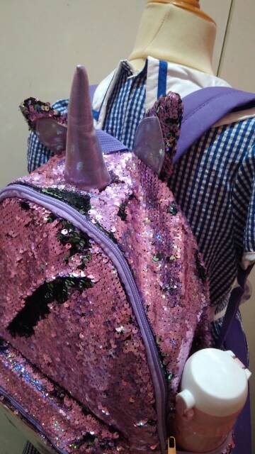 Tas sekolah anak sequin / tas sequin unicorn / tas sekolah anak SD / tas sequin besar