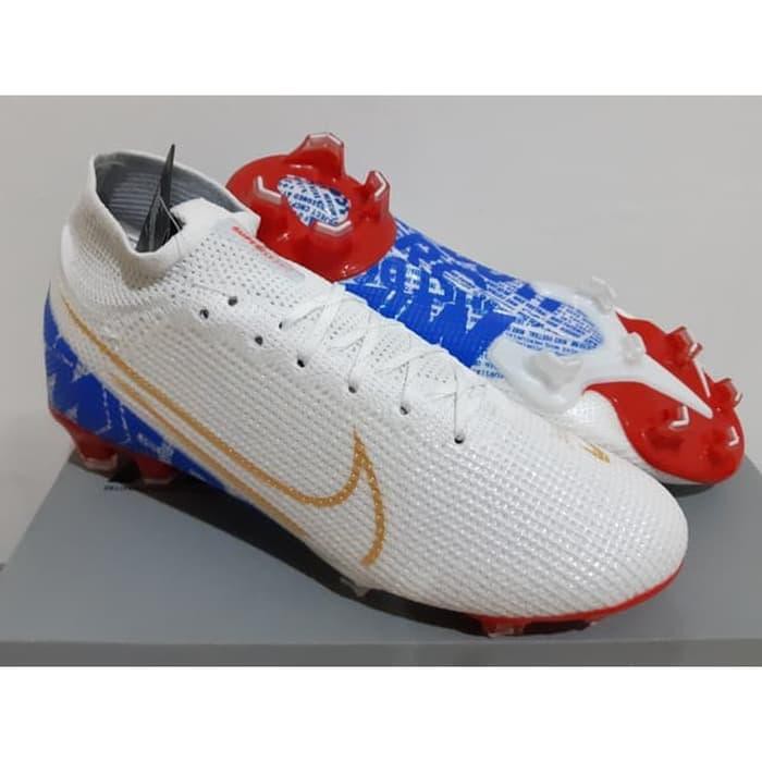 Sepatu Bola - Soccer Nike Mercurial Superfly 7 White Gold Blue - FG
