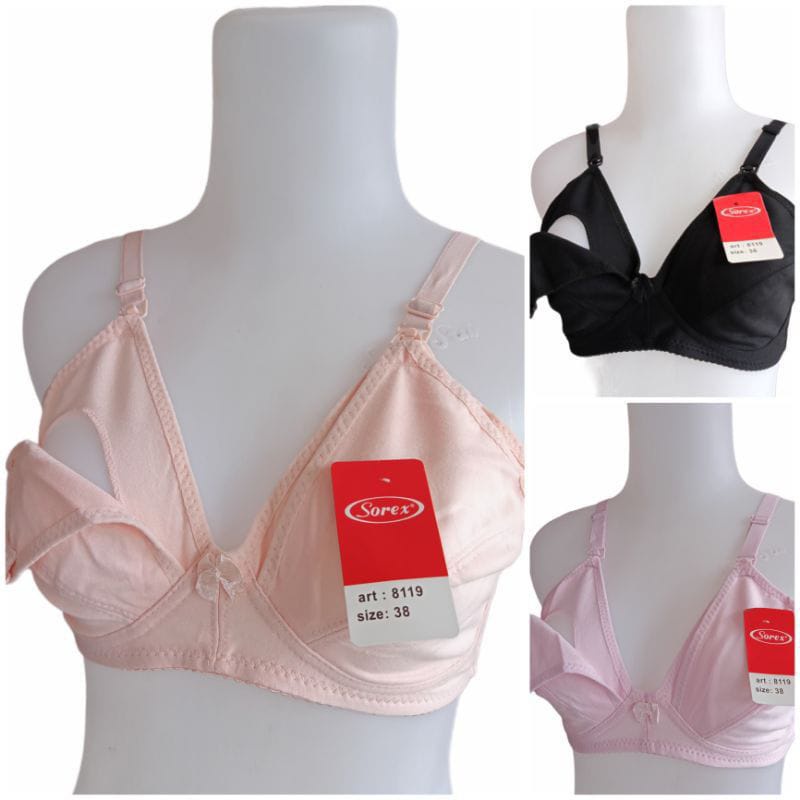 Nursing Bra Sorex - BH Menyusui Sorex 8119 Wanita Dewasa | Perempuan Ibu Kancing 2 Kait Dua | Open | Pakaian Dalam Busui Cup Kecil