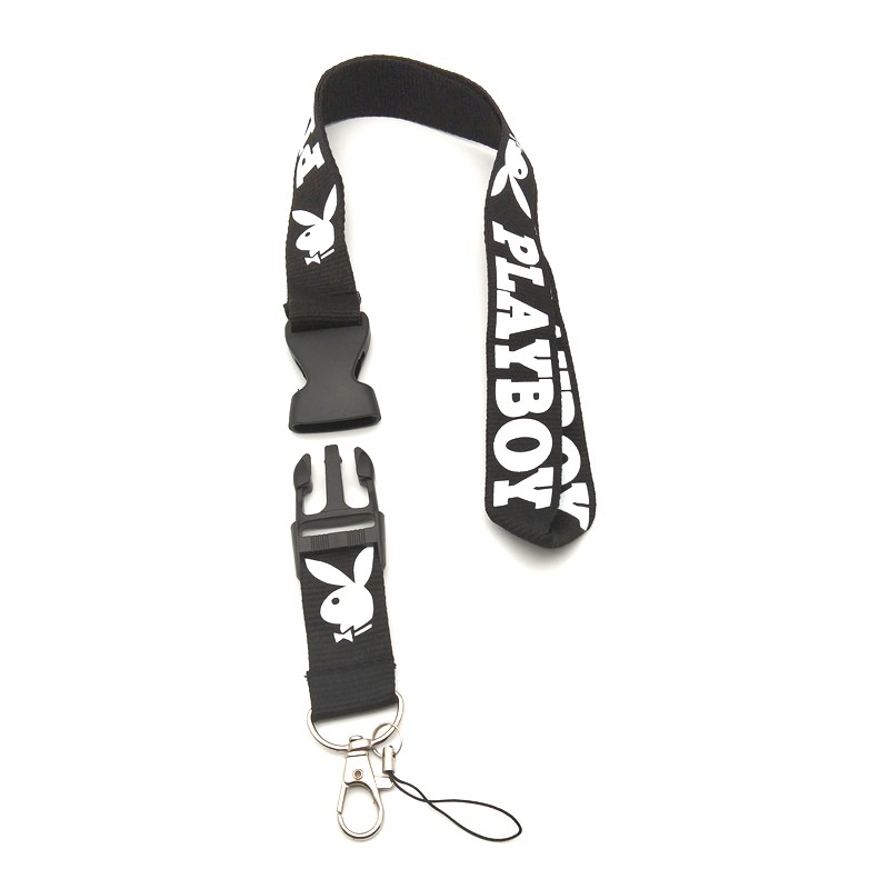 Tali Lanyard Leher Warna Hitam Dengan Klip Penjepit Untuk Case Hp Dan Kamera