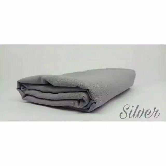 Jilbab bergo Maryam bahan wolfis brand original-Silver