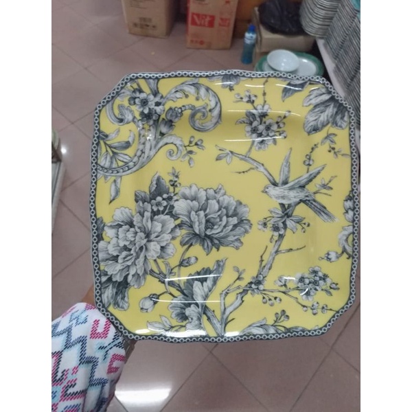 ADELAIDE SALAD PLATE PIRING KERAMIK SANGO KOTAK MOTIF VINTAGE JADUL PAJANGAN HIASAN DEKOR DINDING