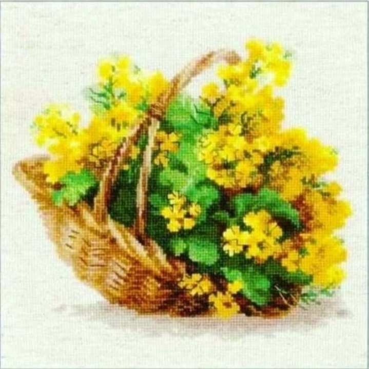 paket kristik cross stitch bunga yellow rapessed flowers cross stitch 14ct embroidery kerajinan tang