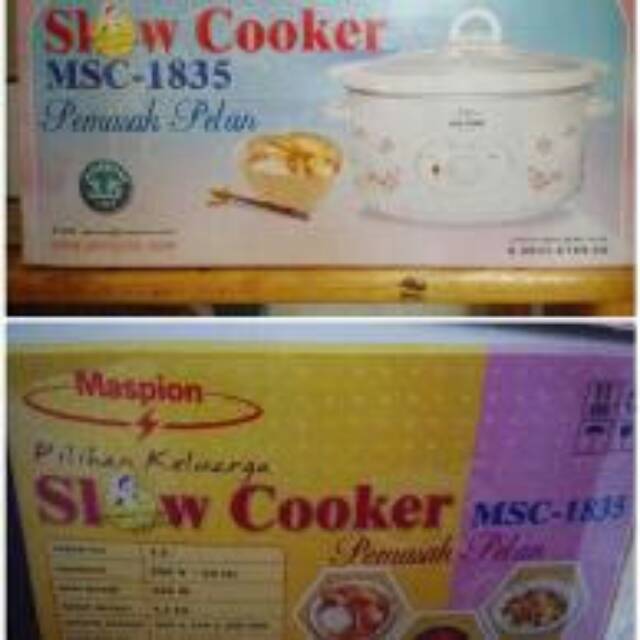 MASPION SLOW COOKER MSC 1835 3.5L. PEMASAK PELAN LAMBAT maspion