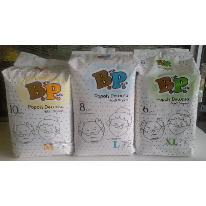 POPOK DEWASA BP BULK PACK REKAT SIZE XL ISI 6 ADULT DIAPER PROMO MURAH LINGKAR PINGGANG 127cm-156cm