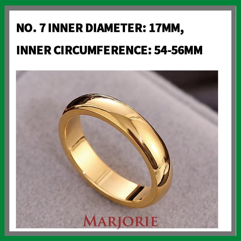 Asli 375 Grade Stainless Steel Couple Ring Titanium Gold Ring Hadiah Hari Valentine-MJD