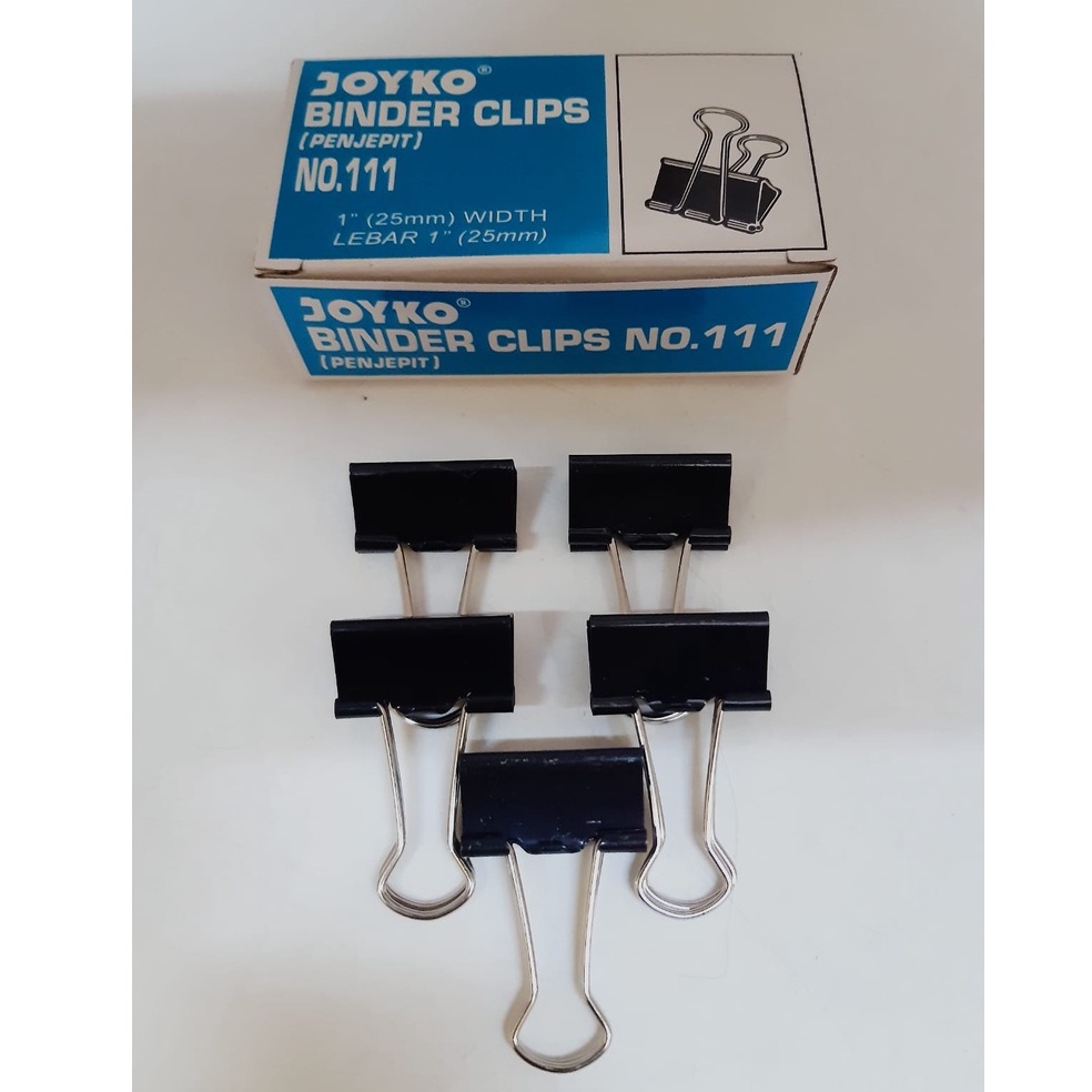 

Binder Clip Joyko 111 PAK Isi 12 Pcs / Klip / Penjepit Kertas