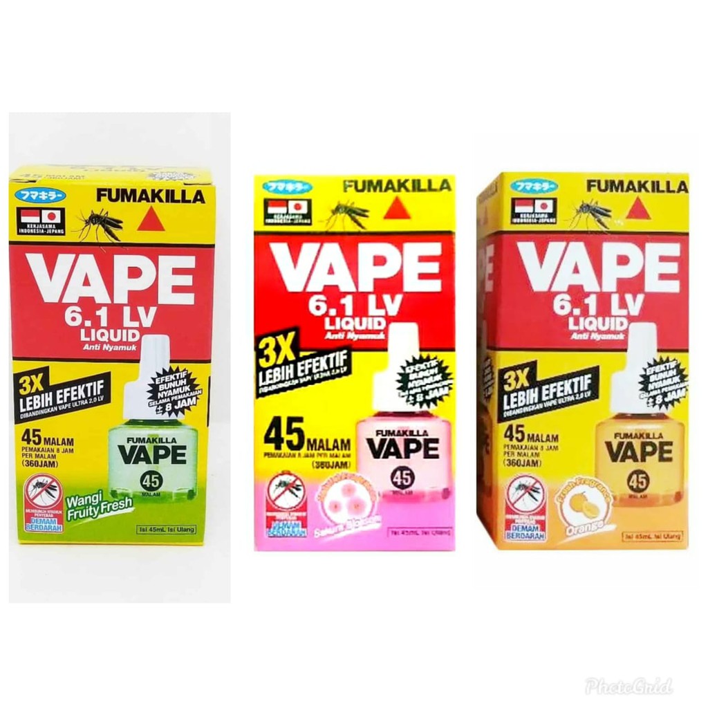 OBAT ANTI NYAMUK VAPE LIQUID ELEKTRIK 45 MALAM REFILL 45 ML ( VAPE ANTI NYAMUK )