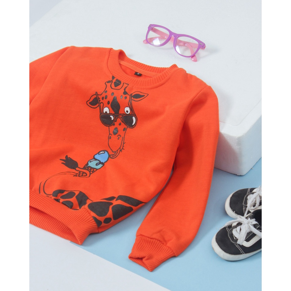 Baju anak perempuan GIRAFFE Sweater Fleece Anak Perempuan Umur 1 - 5 Tahun