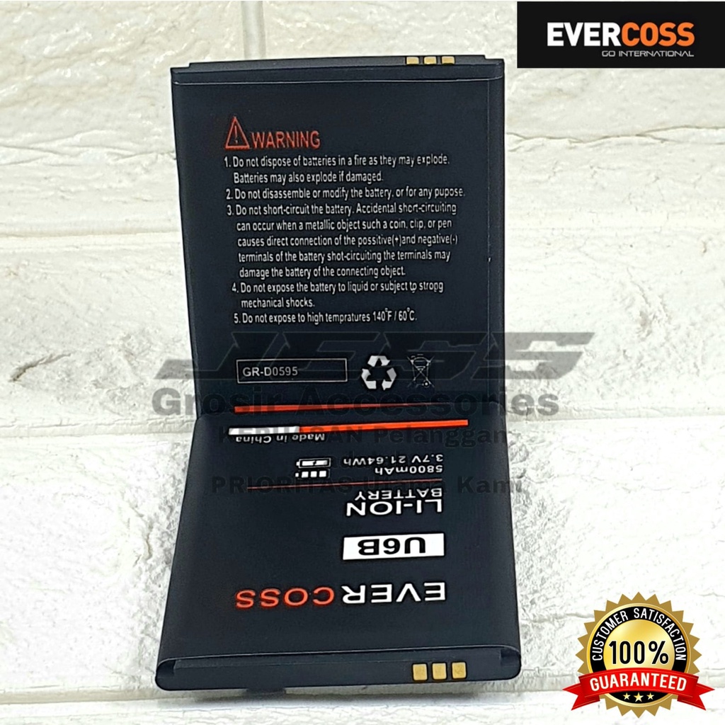 Baterai Original Evercoss U6B 4G lte Battery Double Power Evercoss U6B