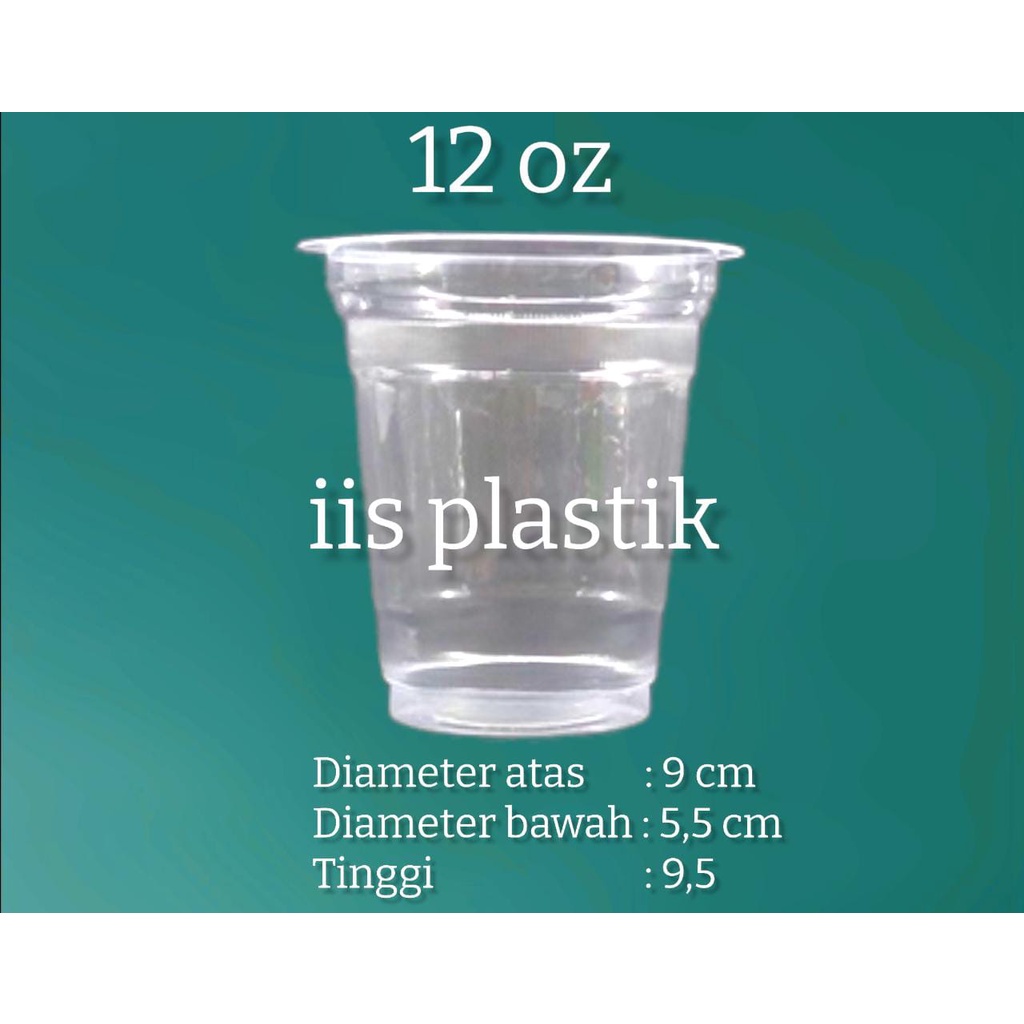 gelas plastik oz 10 , 12 , 14  dan 16 polos