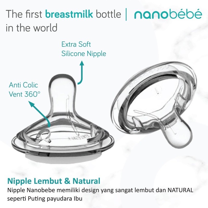 Nanobebe Replacement Nipple - Botol susu bayi