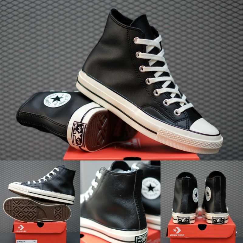 Sepatu Converse Chuck Taylor 70s Leather High Black White Original BNIB
