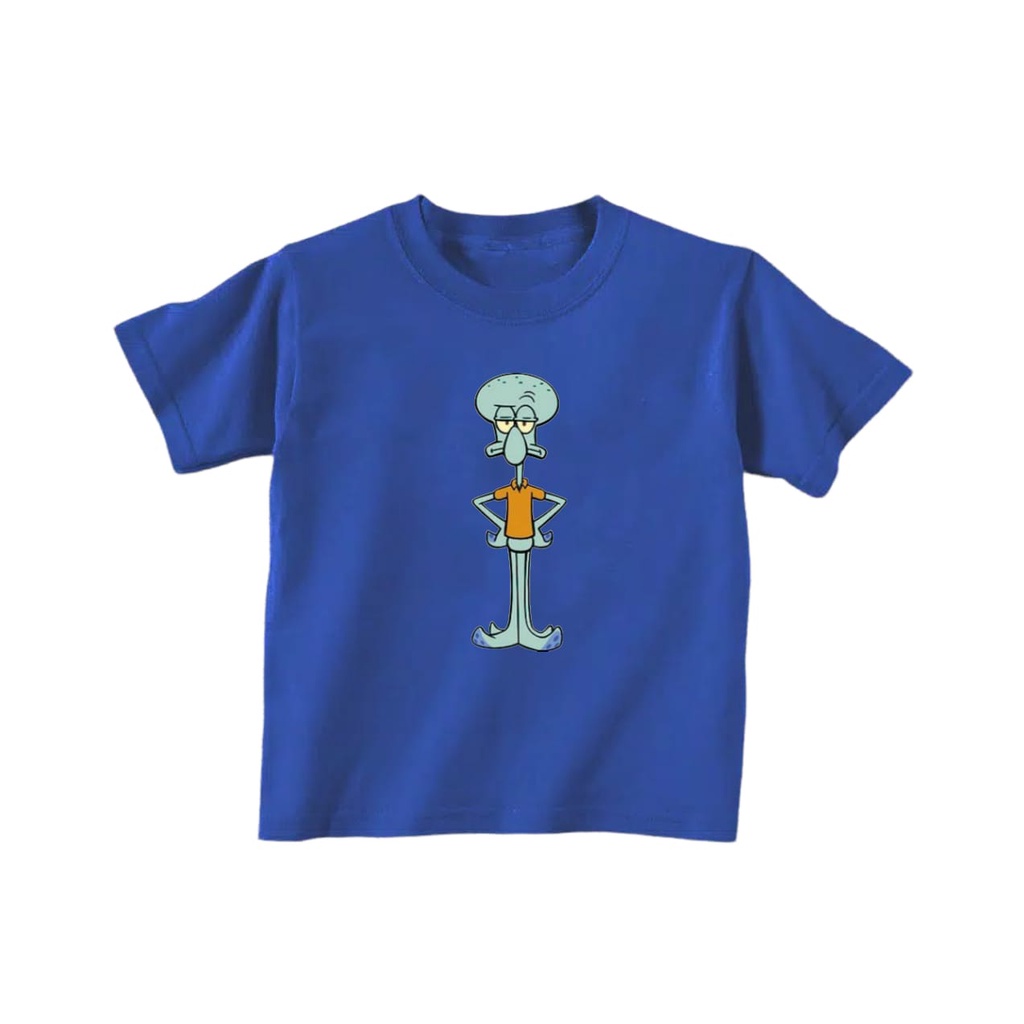 KAOS BAJU ANAK T-SHIRT SQUIDWORD SPONGEBOB UNTUK ANAK 2-10 TAHUN