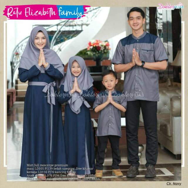 Baju Lebaran Keluarga Muslim Gamis Koko Ratu Elizabeth Couple Premium Big Sale Ramadhan Butik Ori