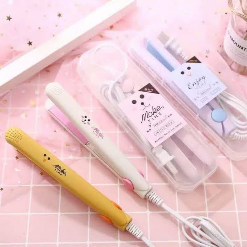 Alat Catokan Rambut Mini Make Time Karakter 2in1 Mini Catokan Travelling Mutifungsi Kimier Lurus & K