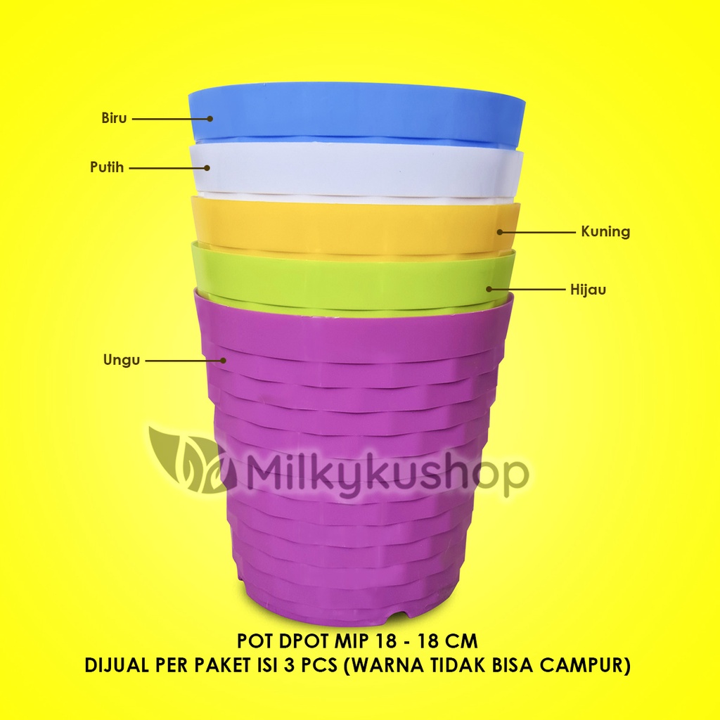 POT MIP 18 BATA - 18 CM - PAKET 3 PCS - POT BUNGA TANAMAN