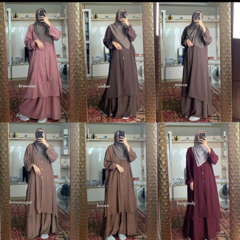 Nara set by hi.shafiyya warna mauve saja
