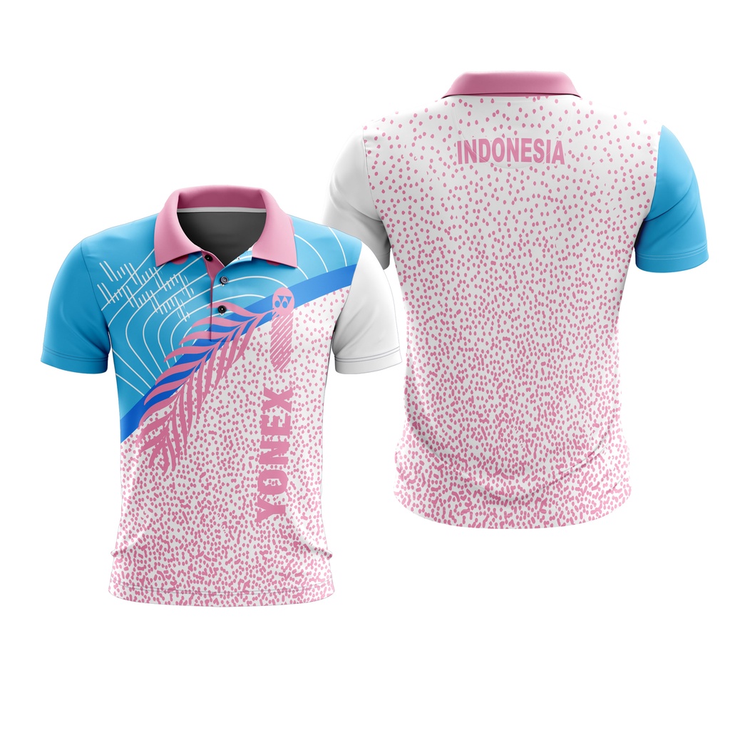 Baju Kaos Jersey Women Badminton  Polo Free Custom Name + Nomor Full Printing Dewasa Pria Wanita 07
