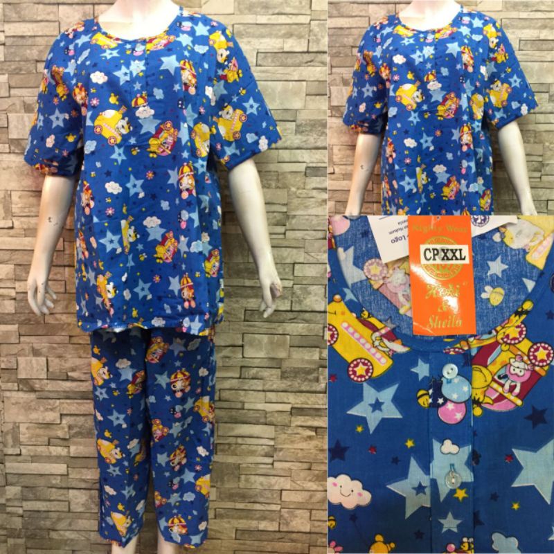 JUMBO HOKI SHEILA CP KATUN PIAMA | BAJU TIDUR MURAH-4