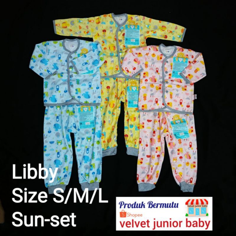 Libby 3 Setel Size S/M/L Setelan Panjang Kancing Depan.