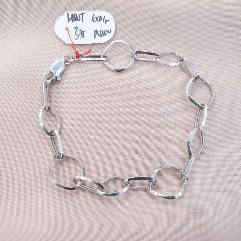 Gelang emas putih rantai fancy emas asli kadar 375 8K