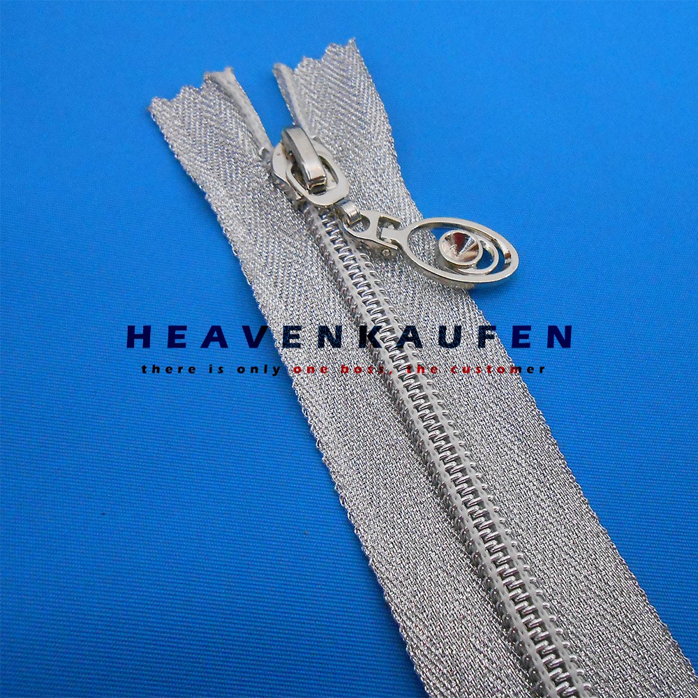 Resleting Retsleting Zipper 25 cm Blink Blink Coil Mengkilap Untuk Busana Pakaian Wanita Dll