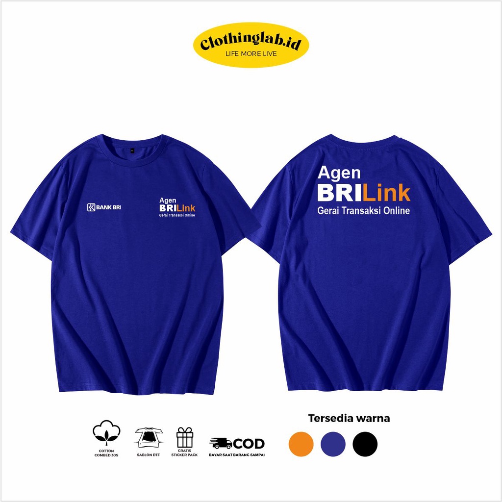 Kaos Brilink Agen Brilink bahan katun premium