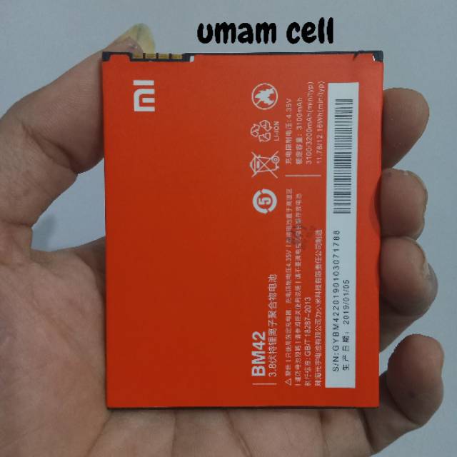 Baterai Xiaomi Redmi Note 1 BM42 BM 42 Original Batre Batrai