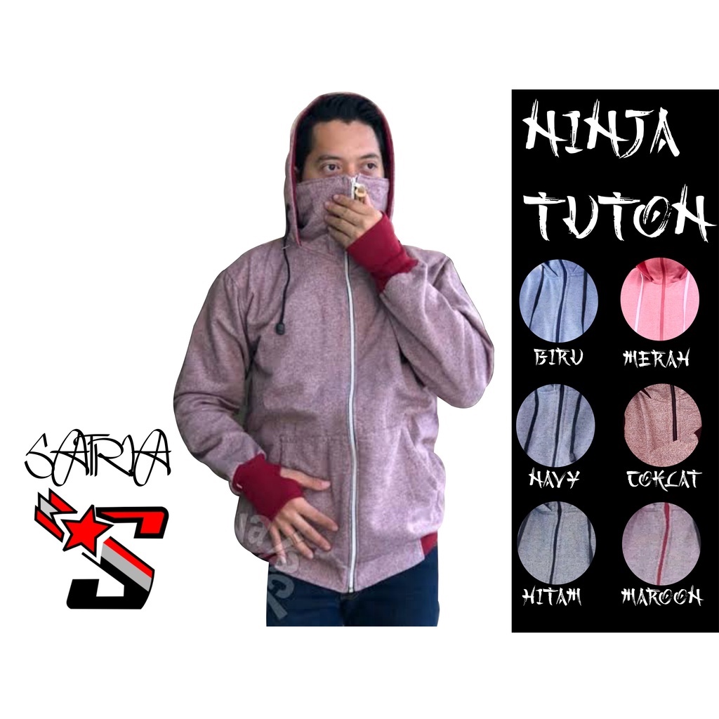 JAKET DEWASA JUMBO PRIA WANITA NINJA FLEECE TUTON ROUNDHAND POLOS