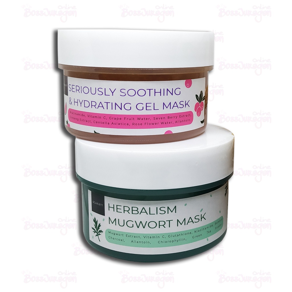 (BOSS) [BARU!!] SCARLETT MASKER WAJAH MUGWORT &amp; SHOOTING GEL MASK 100gr