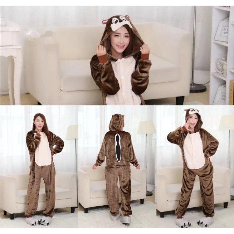 BAJU ONESIE CHIP DALE CHIPMUNK KOSTUM PESTA PIYAMA